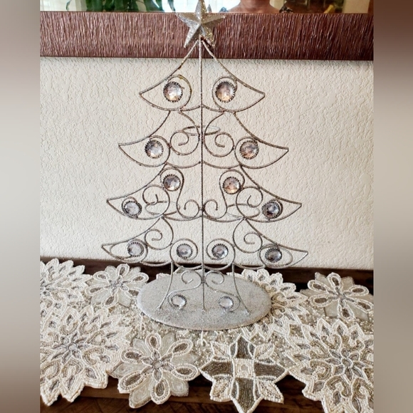 Silver Metal Christmas tree Votive Holder - Picture 1 of 9